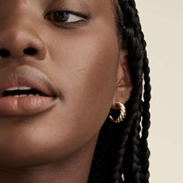 14K Gold Plated Croissant Hoop Earrings Elegant Style