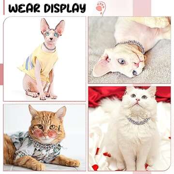 LEIFIDE Dog Chain Collar Diamond Link Puppy Collar 12 mm Wide Dog Necklace Metal Cat Chain Pet Crystal Necklace Jewelry Accessories for Small Medium Large Pet(12 Inch,Silver, Pink White)