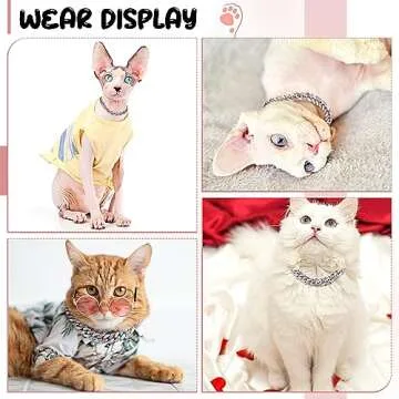 LEIFIDE Dog Chain Collar Diamond Link Puppy Collar 12 mm Wide Dog Necklace Metal Cat Chain Pet Crystal Necklace Jewelry Accessories for Small Medium Large Pet(12 Inch,Silver, Pink White)