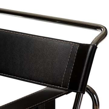 Baxton Studio Jericho Leather Accent Chair, Black (A-2303-HiT)