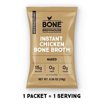 Bone Brewhouse - Unflavored Chicken Bone Broth Protein Powder - Keto & Paleo Friendly - Instant Soup Broth - 15g Protein - Natural Collagen, Gluten-Free & Dairy Free - 5 Servings