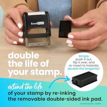 ExcelMark Fragile Handle with Care Stamp - Red Ink