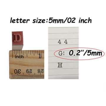 Pack of 36 Pcs Small Wooden Rubber Stamps 0.2 Inch of Letter and Number for DIY Craft Card and Photo Album (B)