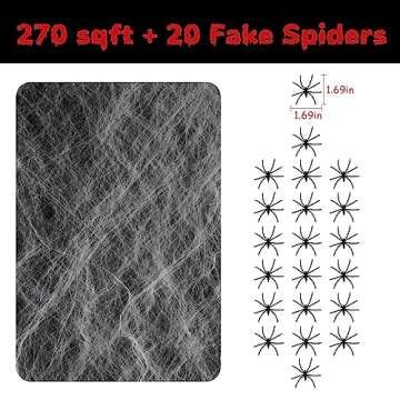 GKGG 270 sqft Halloween Spider Webs Decorations with 20 Extra Fake Spiders, Super Practical Spider Web for Halloween Decor Outdoor and Indoor