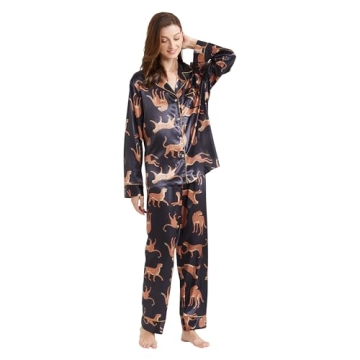 Belle Heure Women’s Classic Satin Pajama Set for All Ages