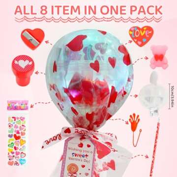 LiYiQ 24Pack Valentines Day Gifts for Kids, Giant Lollipop with Gift Cards for Kids, Pencils Sticker...