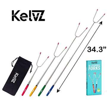 KelvZ Telescoping Marshmallow Roasting Sticks for Campfire