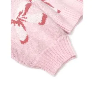 Libsorge Oversized Cute Bow Tie Sweater for All Seasons