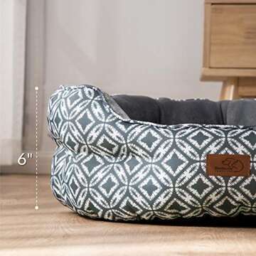 Bedsure Small Dog Bed for Small Dogs, Indoor Cats, Round Super Soft Plush Flannel Washable Puppy Beds, Slip-Resistant Oxford Bottom, Coin Print Grey