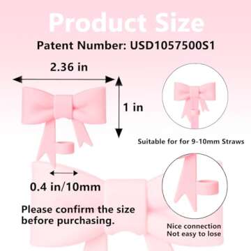 YAYAYOUNG 3 Pcs Classic Bow Straw Covers Compatible with Stanley Tumblers