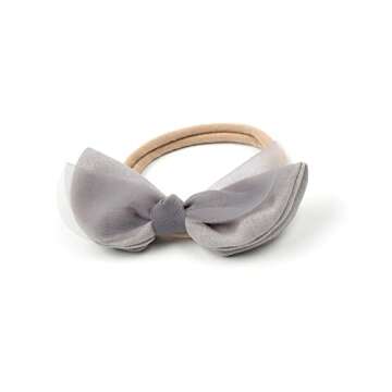 HOOLCHEAN Baby Girls Cotton Gauze Ruffle Bloomer Shorts with Bowknot Headband (Grey purple, S: 0-6 Months)