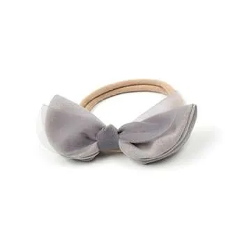 HOOLCHEAN Baby Girls Cotton Gauze Ruffle Bloomer Shorts with Bowknot Headband (Grey purple, S: 0-6 Months)