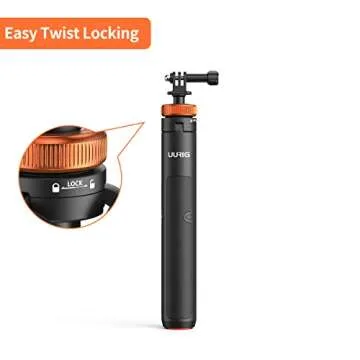 UURig Telescopic Selfie Stick Long with Tripod, Waterproof Hand Grip, for Insta360 GoPro Hero 10 9 8 7 6 5 4 3 2, Fusion, Max, Session, AKASO, SJCAM, DJI OSMO GoPro