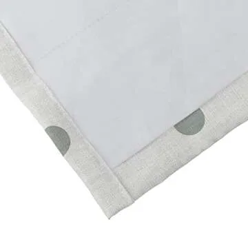 TWOPAGES Stefana Silber x Extra Long Linen Drape, Pinch Pleat Curtain, Polka Dot Blue Aqua Print Linen Curtain for Living Room Bedroom Light Filtering Curtain, 50" W x 102 L Inch, 1 Panel