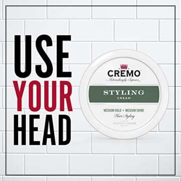 Cremo Hair Styling Cream, Ideal for Medium Hold with Shine, 4 Oz