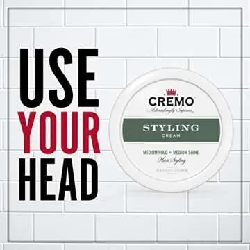 Cremo Hair Styling Cream, Ideal for Medium Hold with Shine, 4 Oz