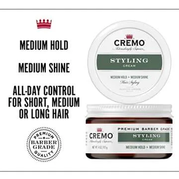 Cremo Barber Grade Hair Cream for Medium Hold and Shine