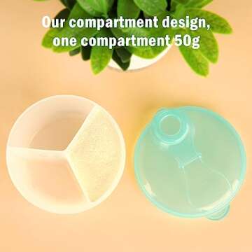 Accmor Baby Formula Dispenser On The Go, Formula Container to Go, Non-Spill Rotating Three-Compartment Formula Dispenser and Snack Storage Container for Infant Toddler Traveling