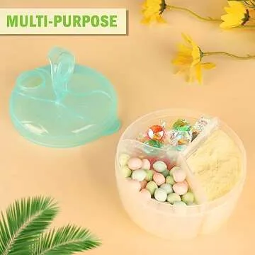 Accmor Baby Formula Dispenser On The Go, Formula Container to Go, Non-Spill Rotating Three-Compartment Formula Dispenser and Snack Storage Container for Infant Toddler Traveling