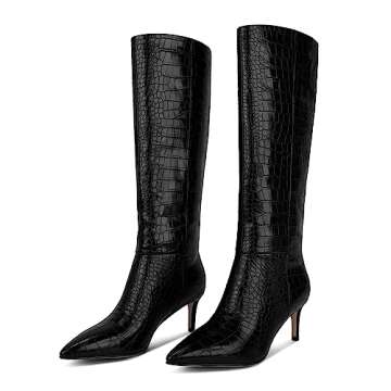 Wetkiss Stylish Black Knee High Boots for Women