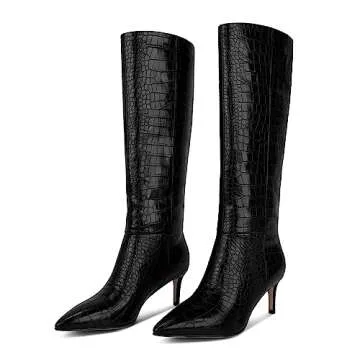 Wetkiss Stylish Black Knee High Boots for Women