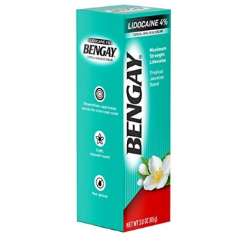 Bengay 4% Lidocaine Cream Tropical Jasmine Scent Pain Relief