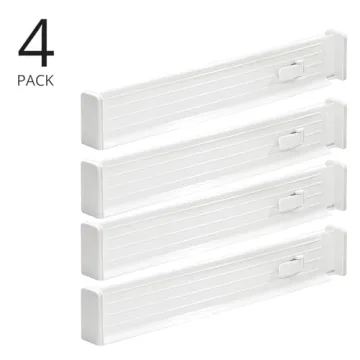 Adjustable Kitchen Drawer Dividers - 4 Pack Organizer by mDesign