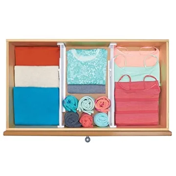 Adjustable Kitchen Drawer Dividers - 4 Pack Organizer by mDesign