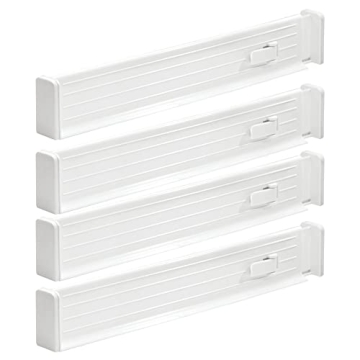 Adjustable Kitchen Drawer Dividers - 4 Pack Organizer by mDesign