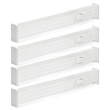 Adjustable Kitchen Drawer Dividers - 4 Pack Organizer by mDesign
