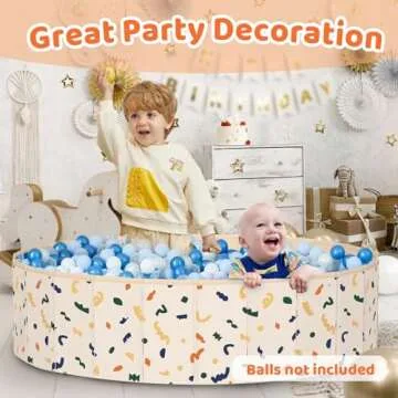 AirSwim Ball Pits for Toddlers, 47" x 12" Foldable Kiddie Pool Dog Ball Pits Collapsible Baby Pool Dog Swimming Pool Portable Sandbox Kid Pool Indoor and Outdoor Game Without Balls