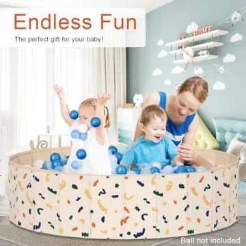 AirSwim Ball Pits for Toddlers, 47" x 12" Foldable Kiddie Pool Dog Ball Pits Collapsible Baby Pool Dog Swimming Pool Portable Sandbox Kid Pool Indoor and Outdoor Game Without Balls