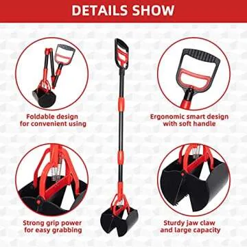 BINGPET Foldable Dog Pooper Scooper for Easy Cleanup