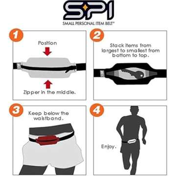 SPIbelt Large Pocket Running Belt for Women Men, Phone Holder for Running, Running Fanny Pack, Holder for Phone, Running Waist Pack, Expandable, Adjustable. Anthracite with Black Zipper