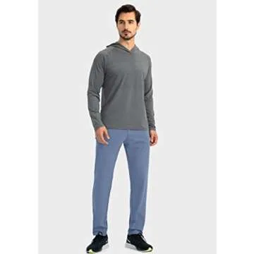 G Gradual Men's Sweatpants with Zipper Pockets Tapered Joggers for Men Athletic Pants for Workout, Jogging, Running (Slate Blue, Large)