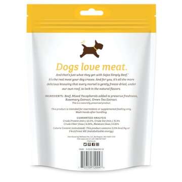 SOJOS Natural Pet Food Simply Beef Freeze-Dried Dog Treats for Healthy Rewarding