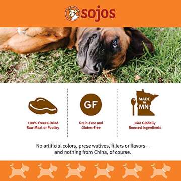 SOJOS Simply Beef Freeze-Dried Dog Treats - All Natural