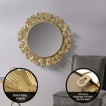 Martha Stewart Elegant Ginkgo Wall Mirror for Home Decor