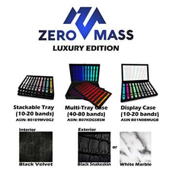 Zero Mass Luxurious Velvet & Leatherette Storage Case Organizer for Apple Watch Bands, Stores 10-20 Smartwatch Straps (White Marble)