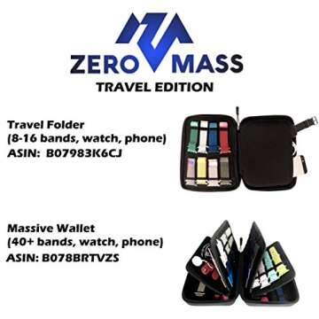 Zero Mass Luxurious Velvet & Leatherette Storage Case Organizer for Apple Watch Bands, Stores 10-20 Smartwatch Straps (White Marble)