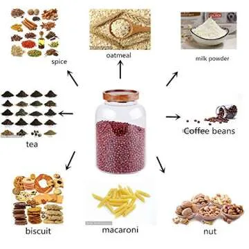 Large Glass Food Canisters, 66 FL OZ(1950ml) Kitchen Serving Stoarge Container with Airtight Acacia Lids, Cereal Dispenser Jars for Spaghetti Pasta, Powder, Spice, Tea, Coffee(7.6inch high)