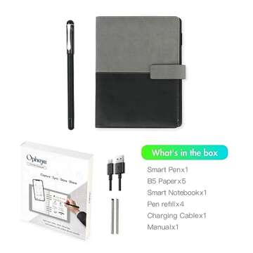 Ophaya 2 in 1 Digital Pen Smart Pen Writing Set, Includes Smartpen, Notebook, Use with Ophaya App for Notes Taking, Recording, Storing