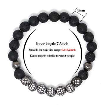 TAIHA Lava Rock Stone Bracelets for Men and Women