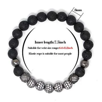 TAIHA Lava Rock Stone Bracelets for Men and Women