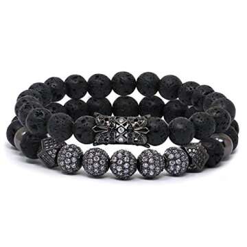 TAIHA Lava Rock Stone Bracelets for Men and Women