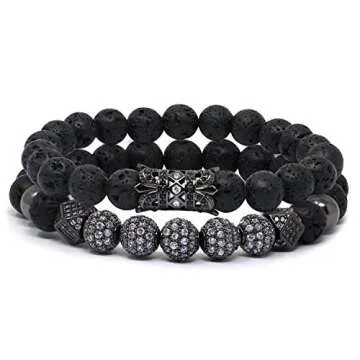 TAIHA Lava Rock Stone Bracelets for Men and Women