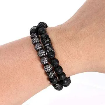 TAIHA Lava Rock Stone Bracelets for Men and Women