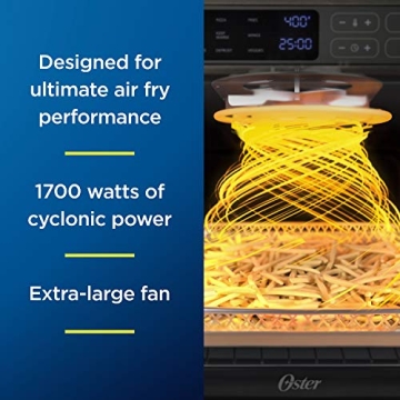Oster Stainless Steel Air Fryer Oven with 12 Functions
