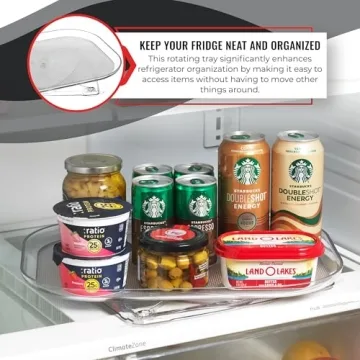 Oizeir Clear Refrigerator Lazy Susan for Easy Organization