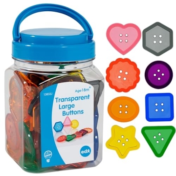 Edx Education Large Colorful Buttons - Mini Jar Set